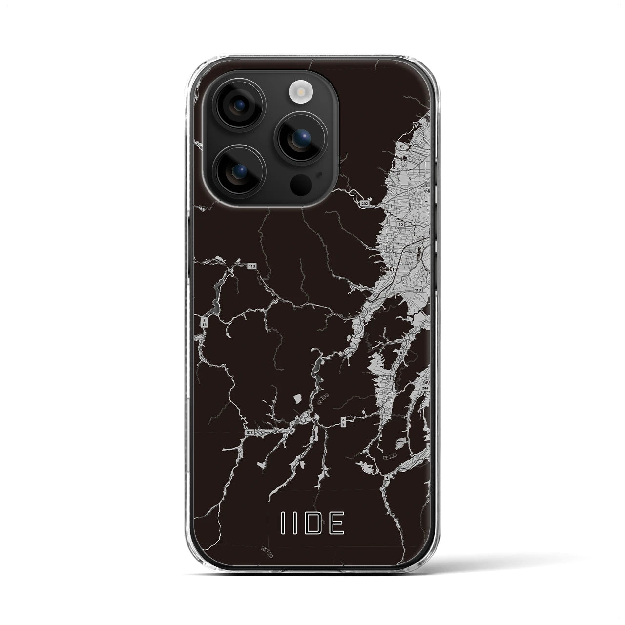 【飯豊(山形県)】地図柄iPhoneケース(クリアタイプ)