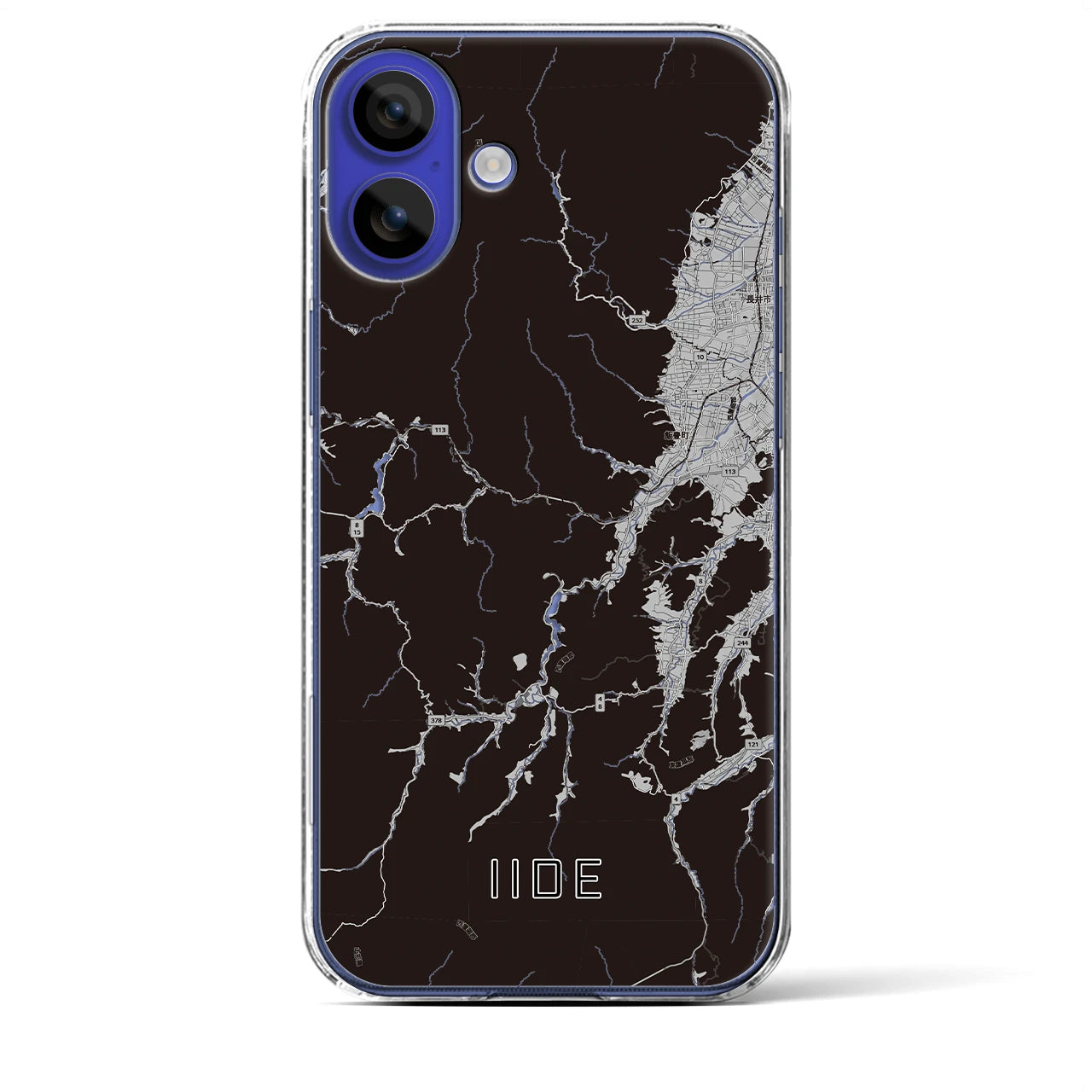 【飯豊(山形県)】地図柄iPhoneケース(クリアタイプ)