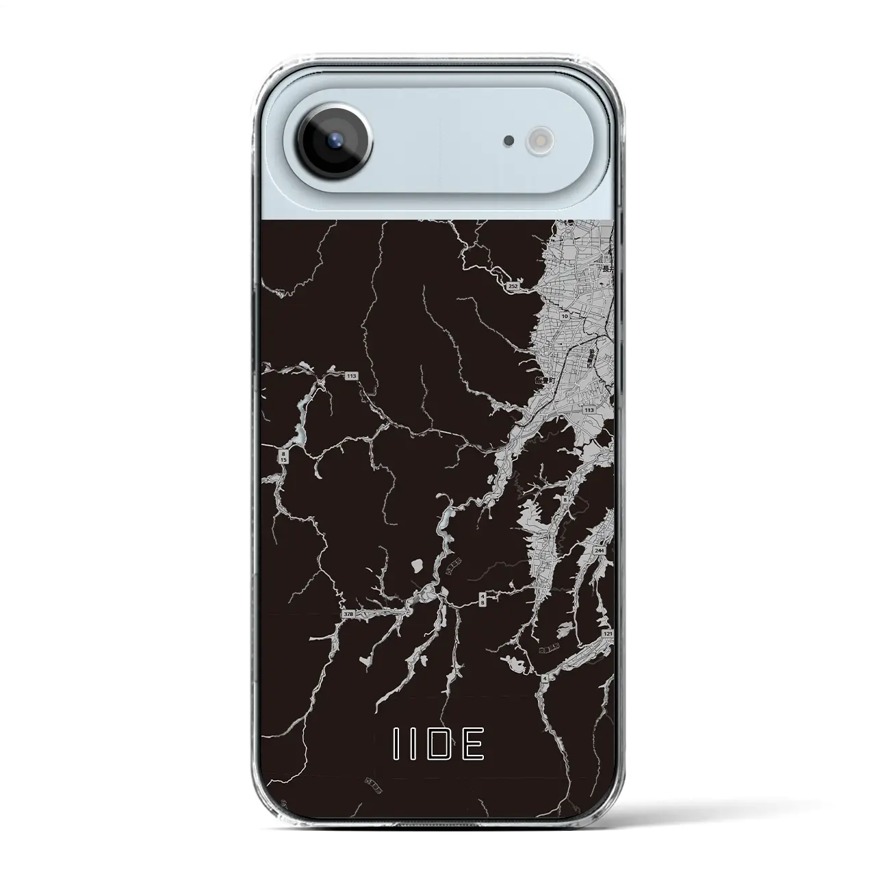 【飯豊(山形県)】地図柄iPhoneケース(クリアタイプ)