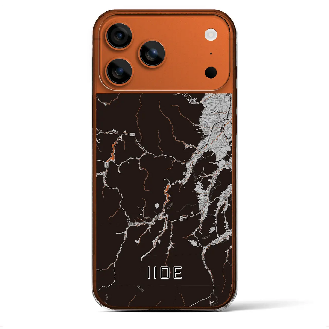 【飯豊(山形県)】地図柄iPhoneケース(クリアタイプ)