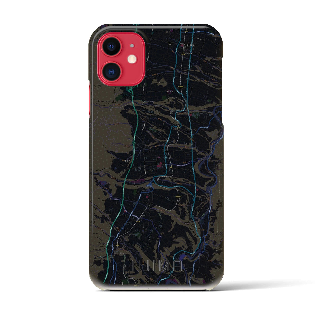 【飯島(長野県)】地図柄iPhoneケース(バックカバータイプ)