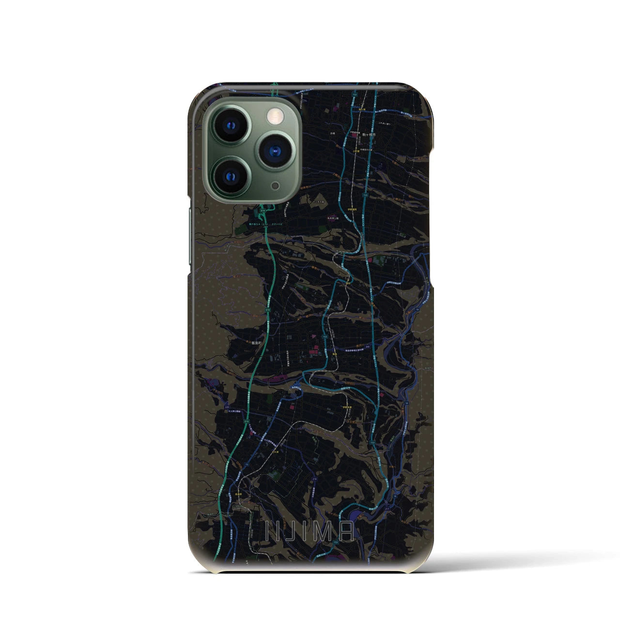 【飯島(長野県)】地図柄iPhoneケース(バックカバータイプ)