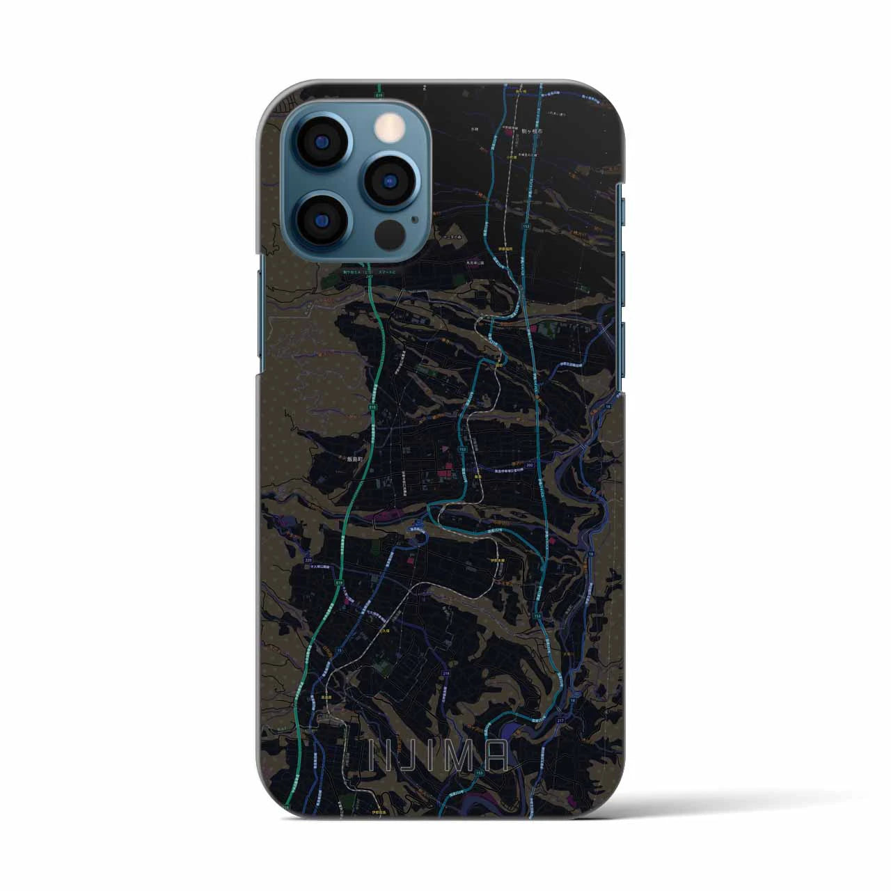 【飯島(長野県)】地図柄iPhoneケース(バックカバータイプ)