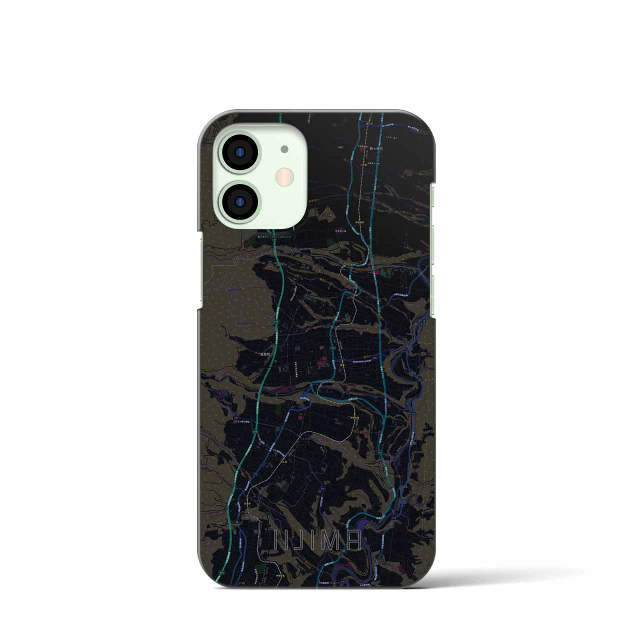 【飯島(長野県)】地図柄iPhoneケース(バックカバータイプ)