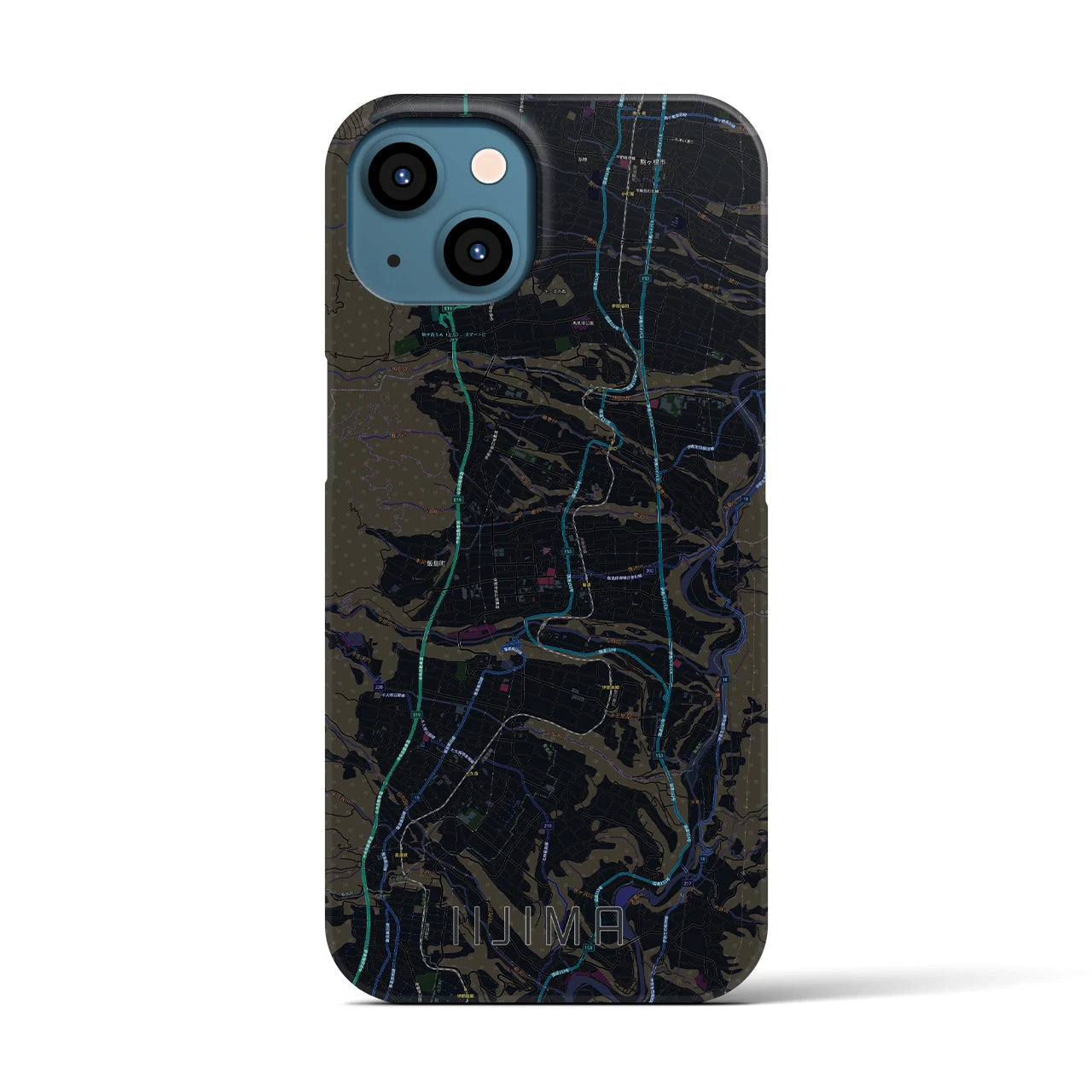 【飯島(長野県)】地図柄iPhoneケース(バックカバータイプ)