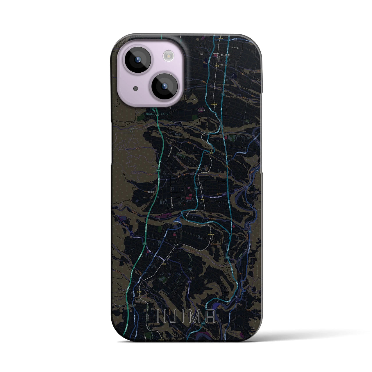【飯島(長野県)】地図柄iPhoneケース(バックカバータイプ)