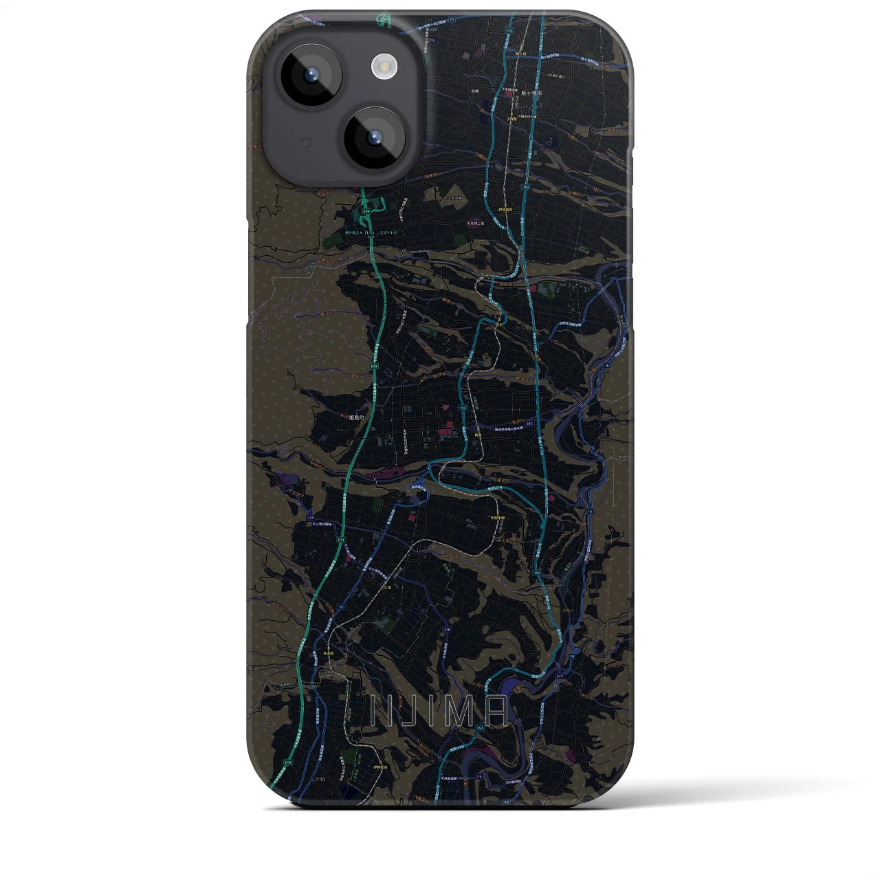 【飯島(長野県)】地図柄iPhoneケース(バックカバータイプ)