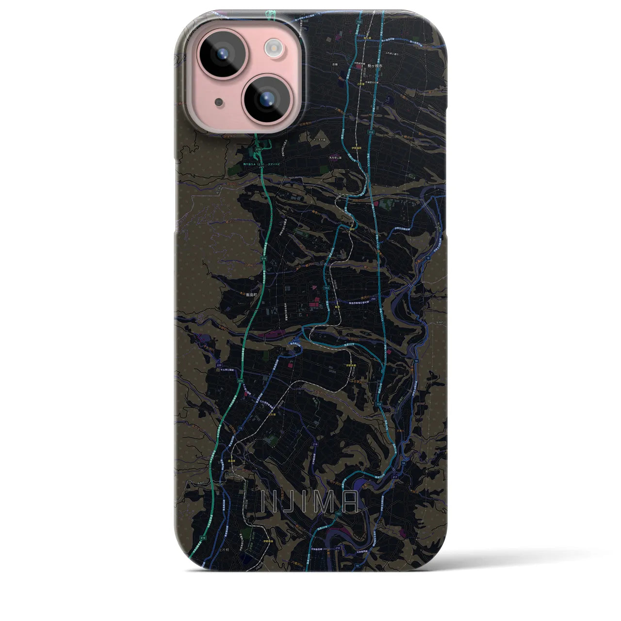 【飯島(長野県)】地図柄iPhoneケース(バックカバータイプ)