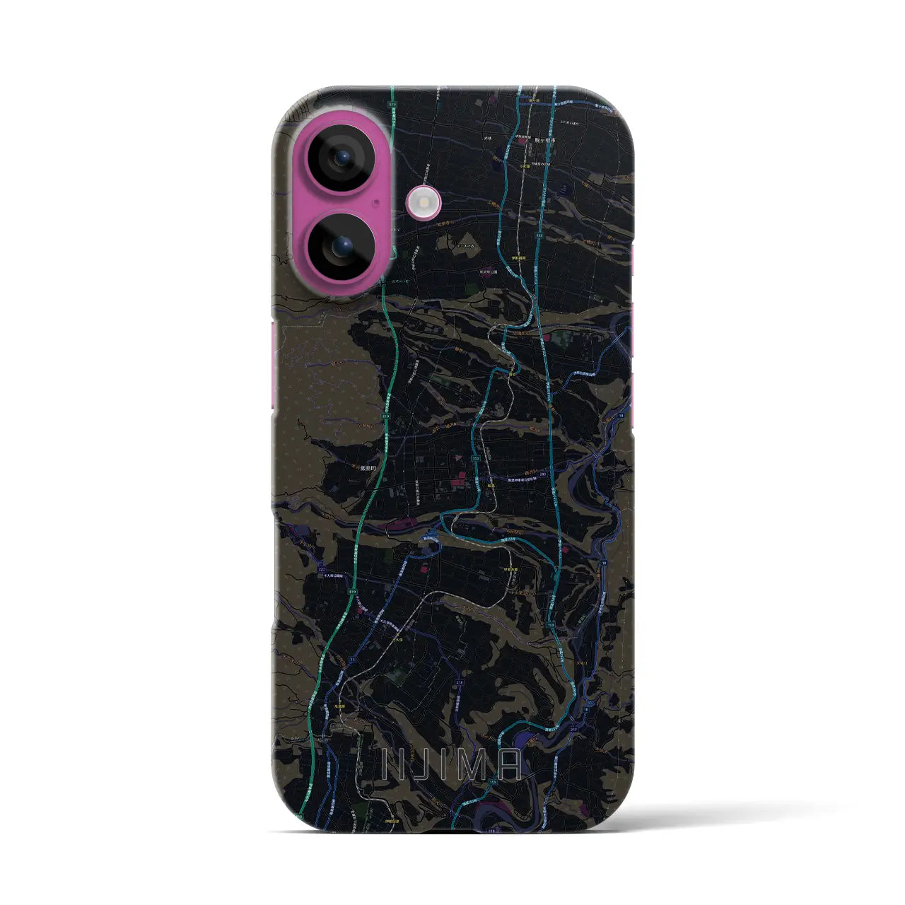 【飯島(長野県)】地図柄iPhoneケース(バックカバータイプ)