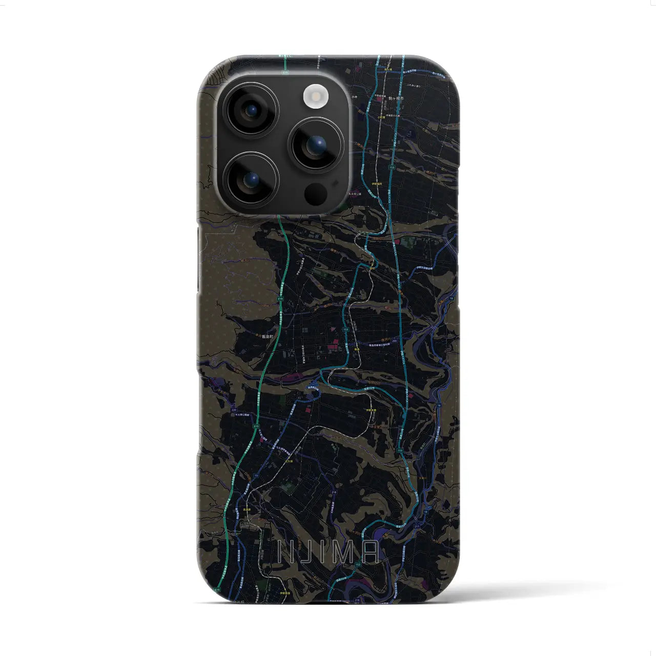 【飯島(長野県)】地図柄iPhoneケース(バックカバータイプ)