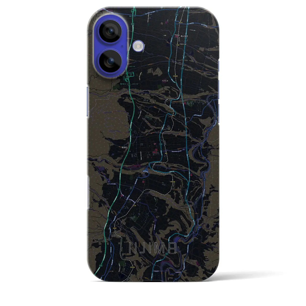 【飯島(長野県)】地図柄iPhoneケース(バックカバータイプ)