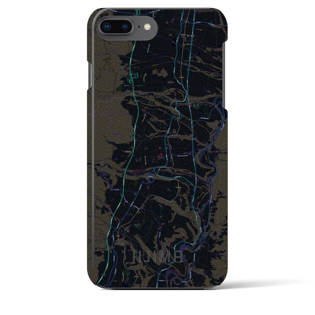 【飯島(長野県)】地図柄iPhoneケース(バックカバータイプ)