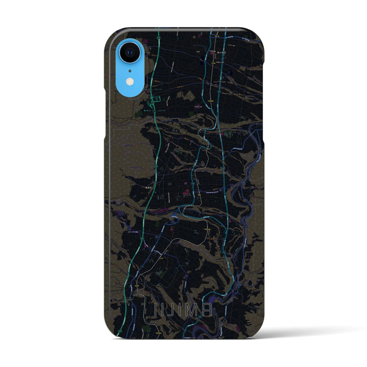 【飯島(長野県)】地図柄iPhoneケース(バックカバータイプ)