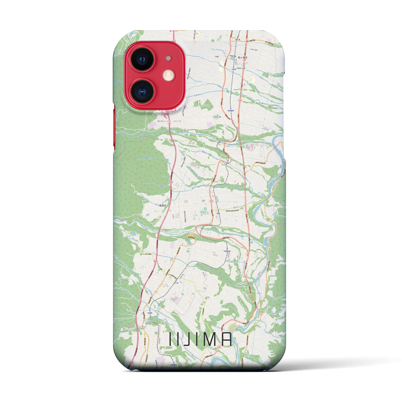 【飯島(長野県)】地図柄iPhoneケース(バックカバータイプ)