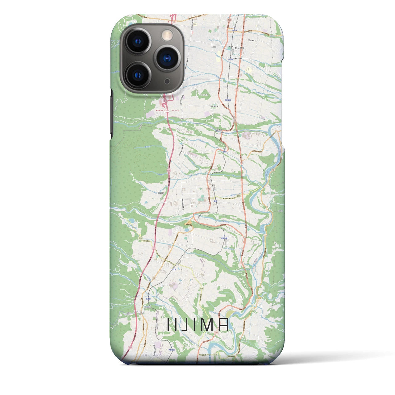 【飯島(長野県)】地図柄iPhoneケース(バックカバータイプ)