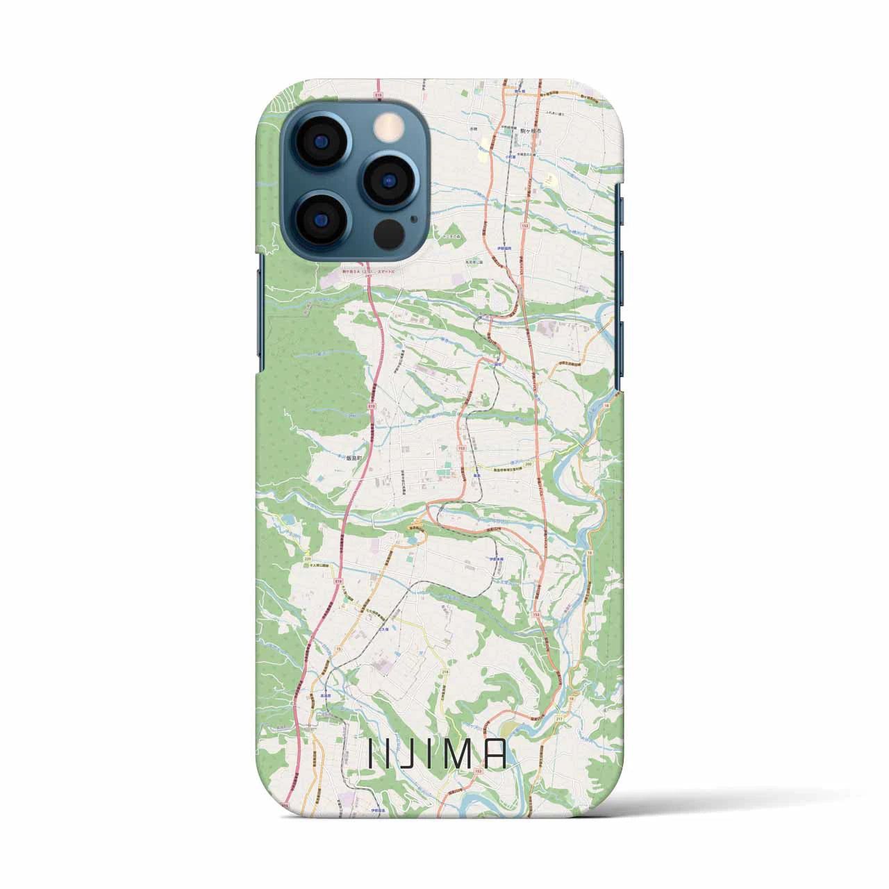 【飯島(長野県)】地図柄iPhoneケース(バックカバータイプ)