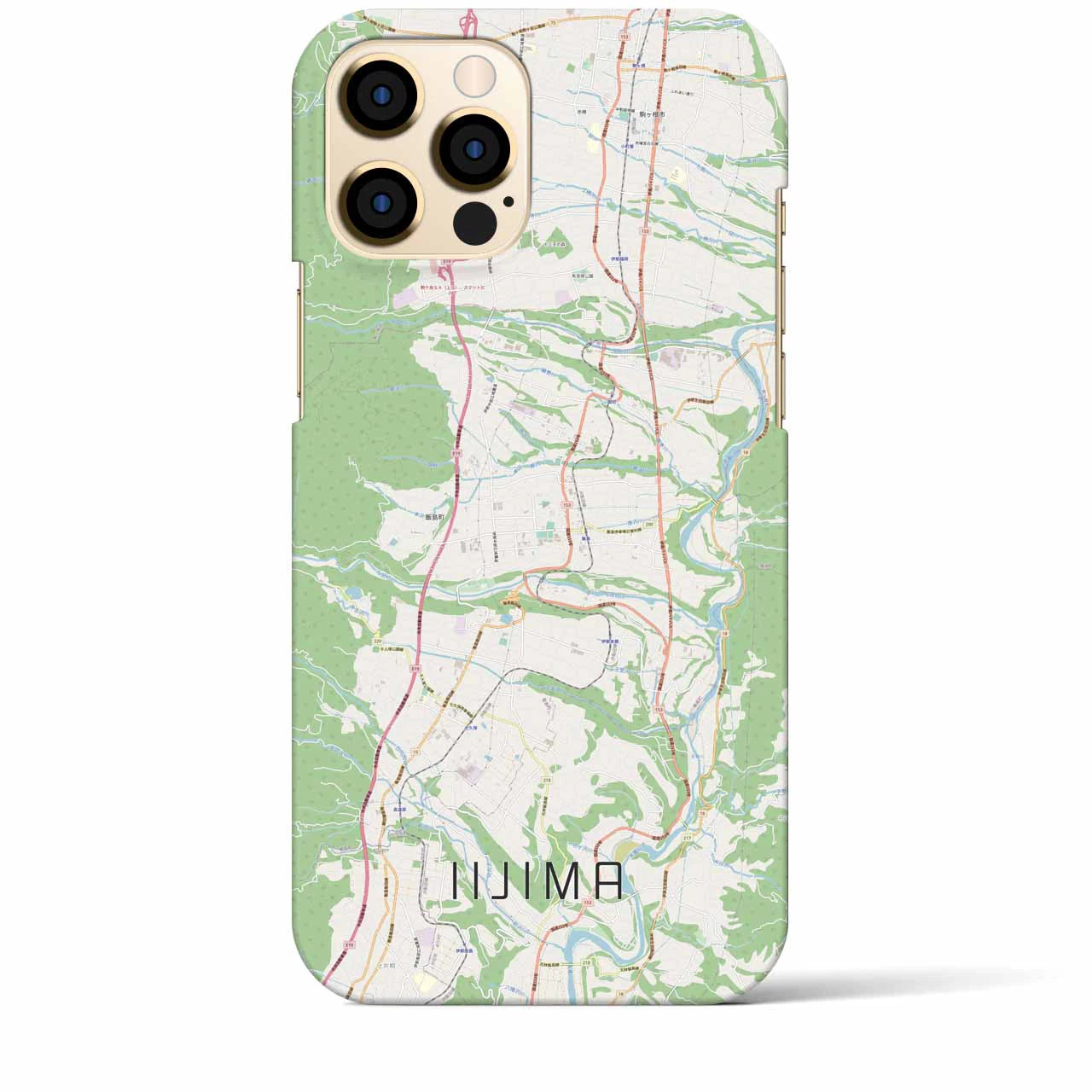 【飯島(長野県)】地図柄iPhoneケース(バックカバータイプ)