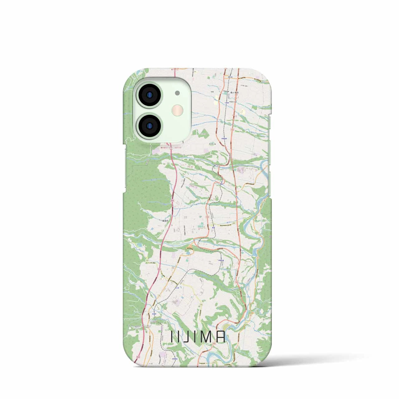 【飯島(長野県)】地図柄iPhoneケース(バックカバータイプ)