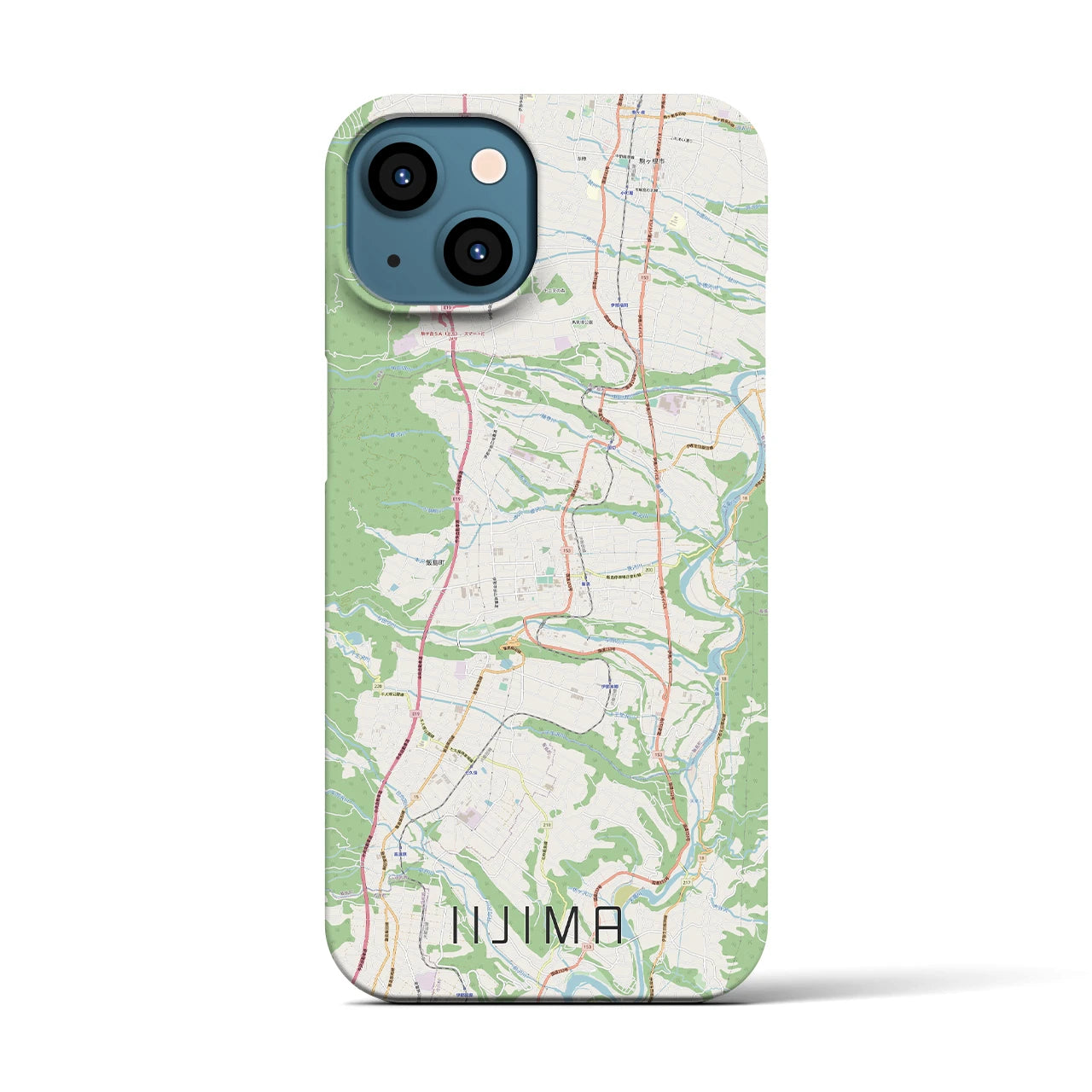 【飯島(長野県)】地図柄iPhoneケース(バックカバータイプ)