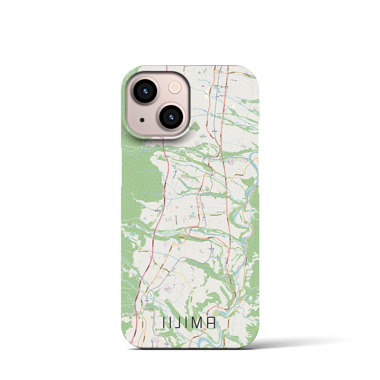 【飯島(長野県)】地図柄iPhoneケース(バックカバータイプ)