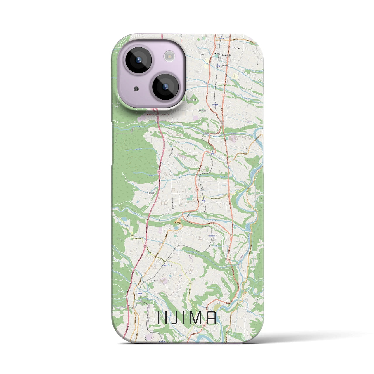 【飯島(長野県)】地図柄iPhoneケース(バックカバータイプ)