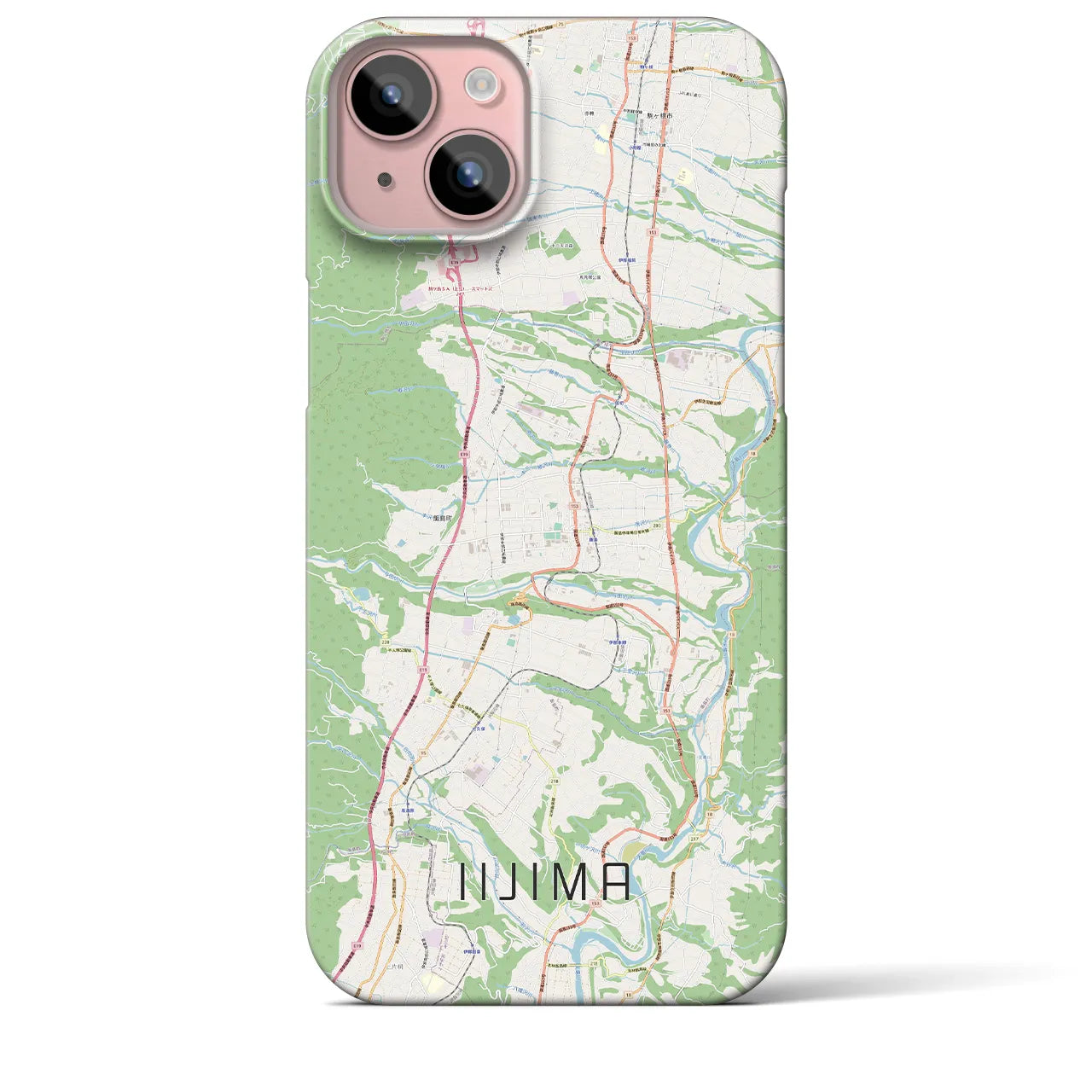 【飯島(長野県)】地図柄iPhoneケース(バックカバータイプ)