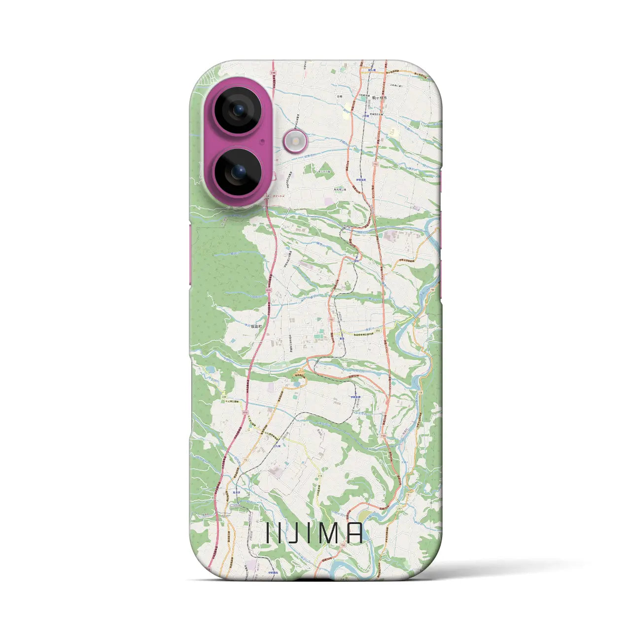 【飯島(長野県)】地図柄iPhoneケース(バックカバータイプ)