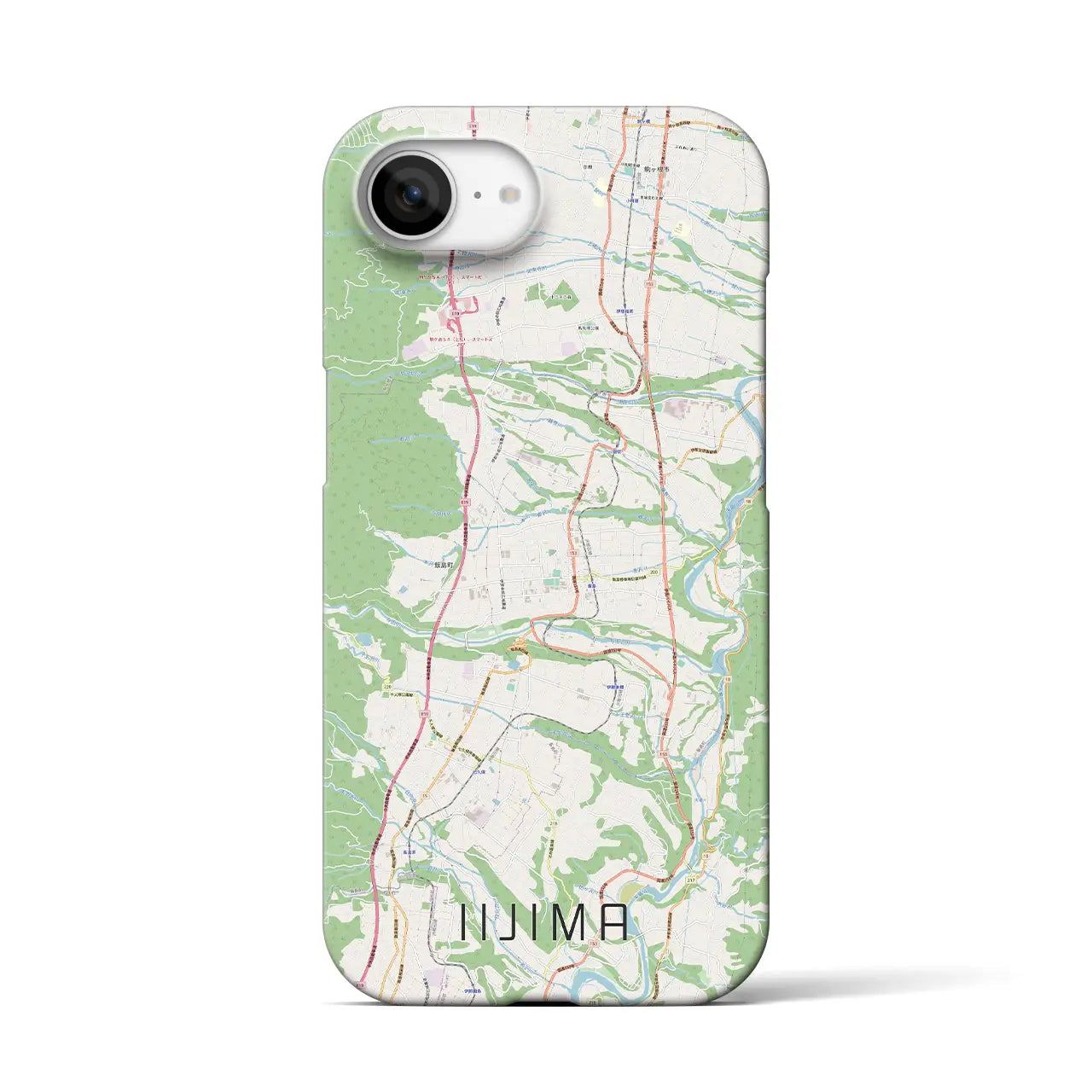 【飯島(長野県)】地図柄iPhoneケース(バックカバータイプ)