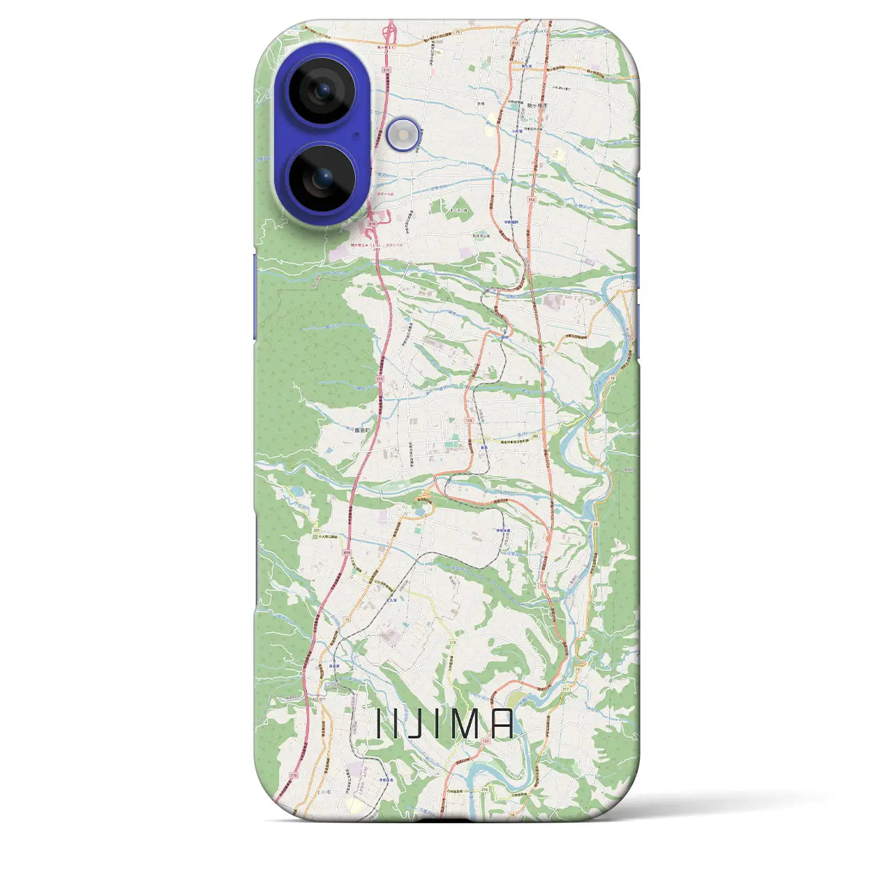 【飯島(長野県)】地図柄iPhoneケース(バックカバータイプ)ナチュラル・iPhone 16 Pro Max 用