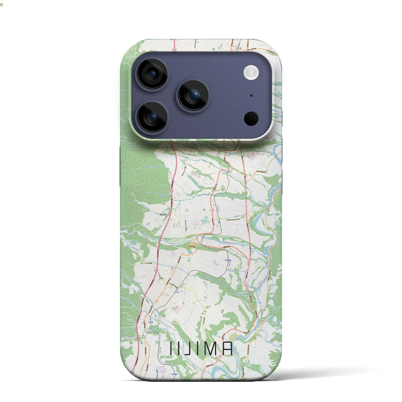 【飯島(長野県)】地図柄iPhoneケース(バックカバータイプ)