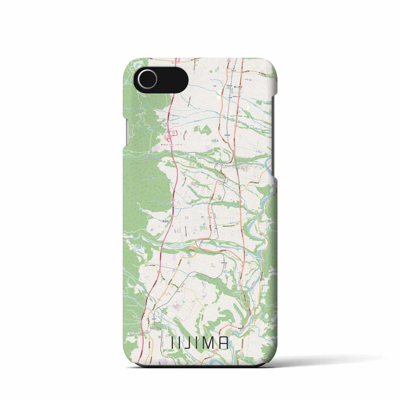 【飯島(長野県)】地図柄iPhoneケース(バックカバータイプ)