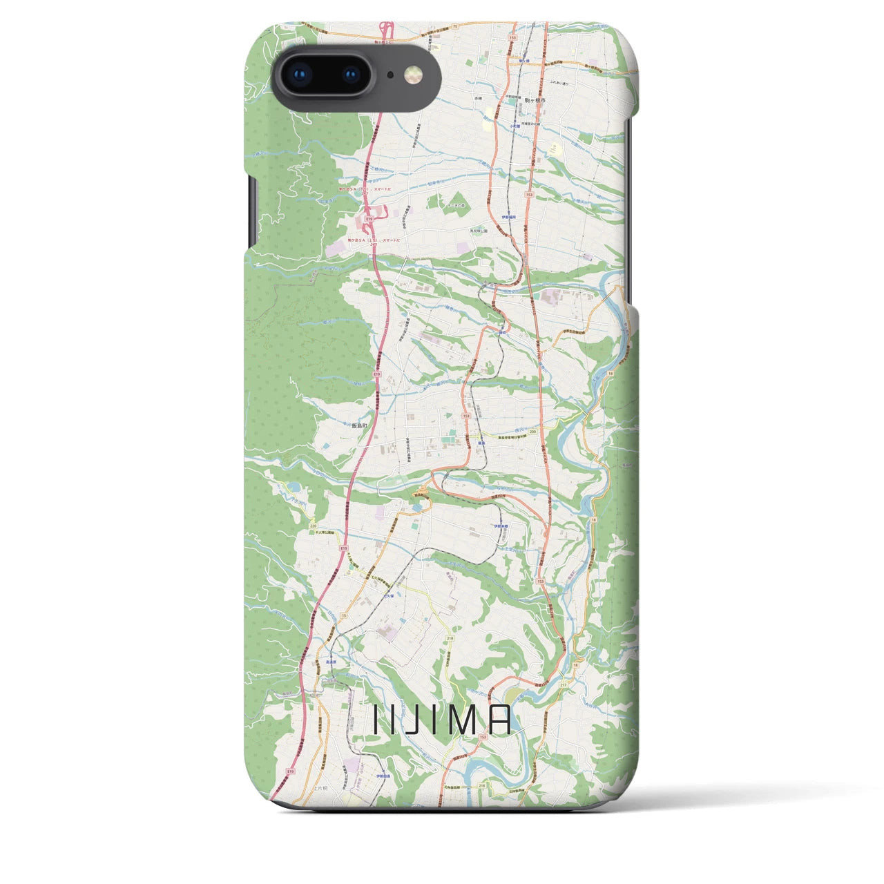 【飯島(長野県)】地図柄iPhoneケース(バックカバータイプ)