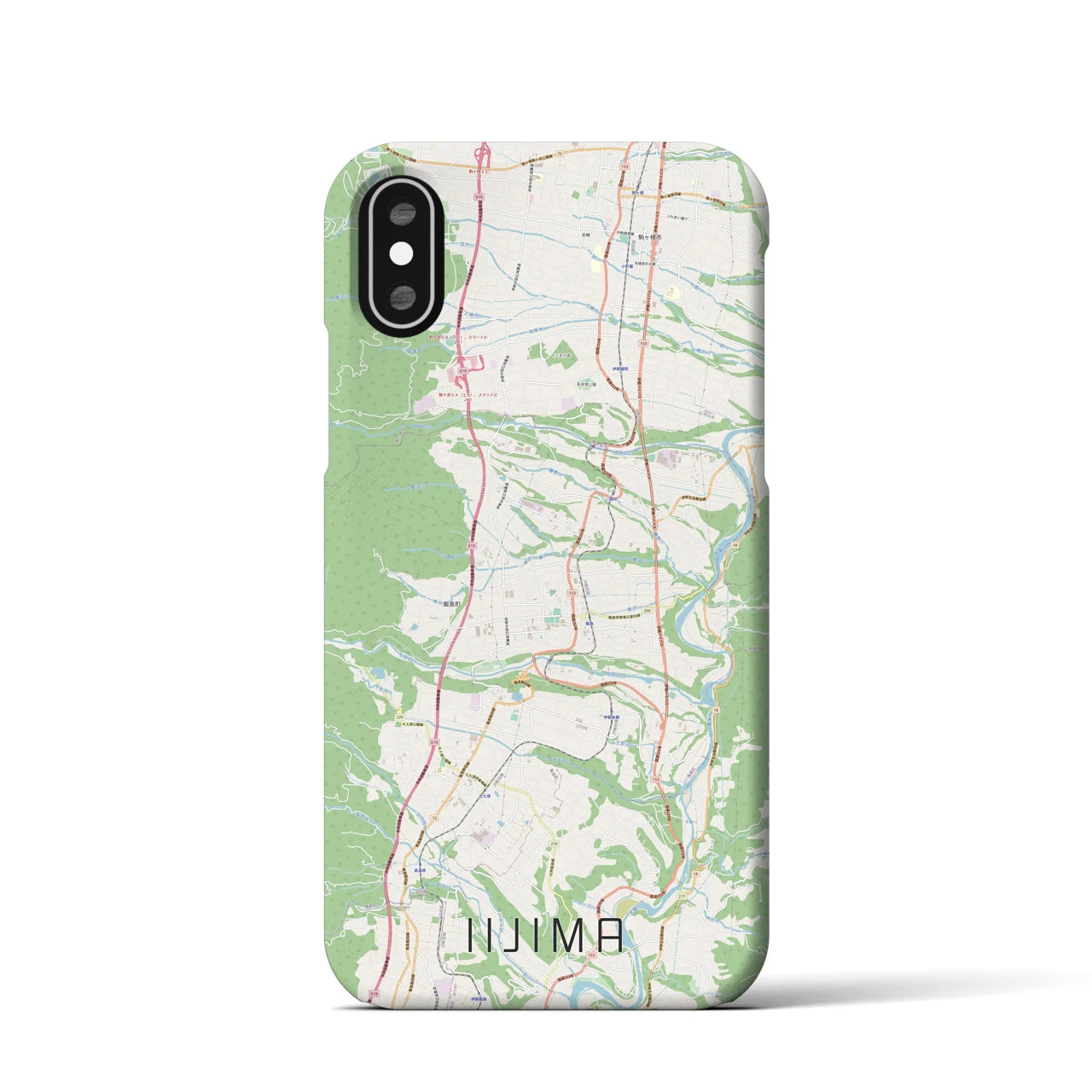 【飯島(長野県)】地図柄iPhoneケース(バックカバータイプ)