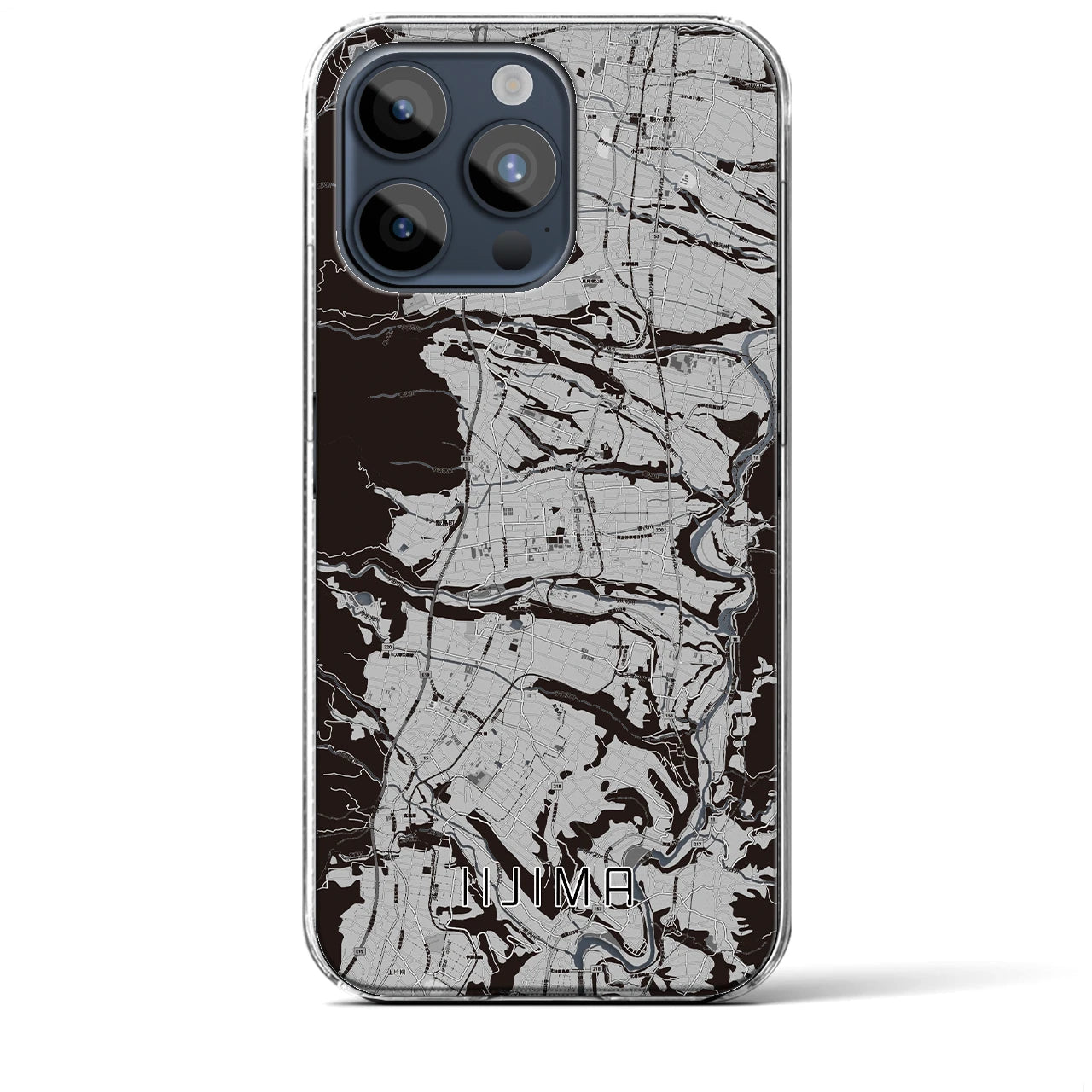 【飯島(長野県)】地図柄iPhoneケース(クリアタイプ)