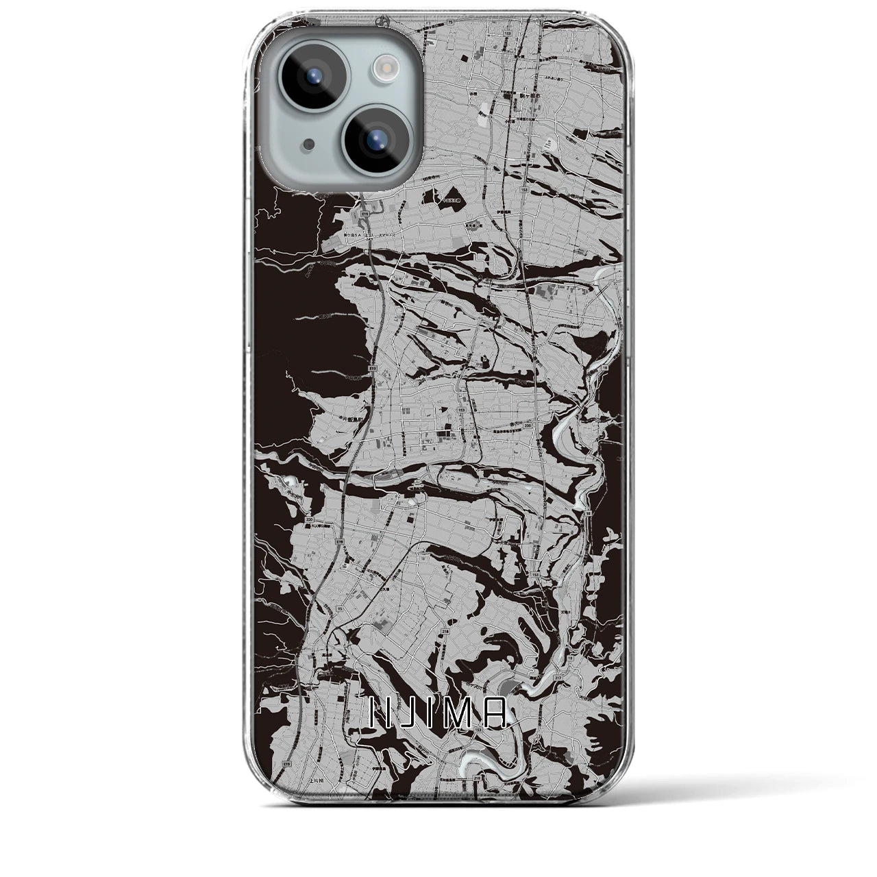 【飯島(長野県)】地図柄iPhoneケース(クリアタイプ)