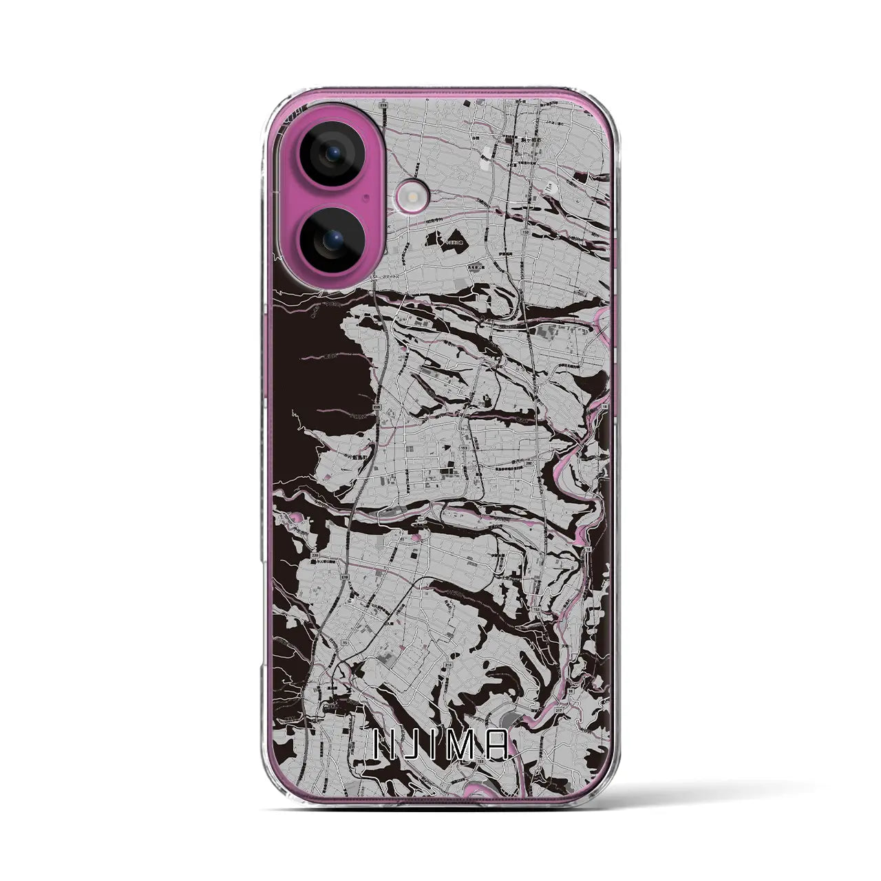 【飯島(長野県)】地図柄iPhoneケース(クリアタイプ)