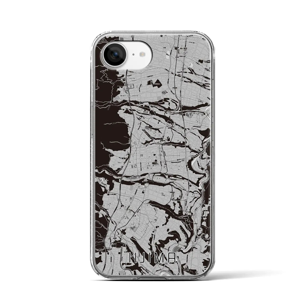 【飯島(長野県)】地図柄iPhoneケース(クリアタイプ)