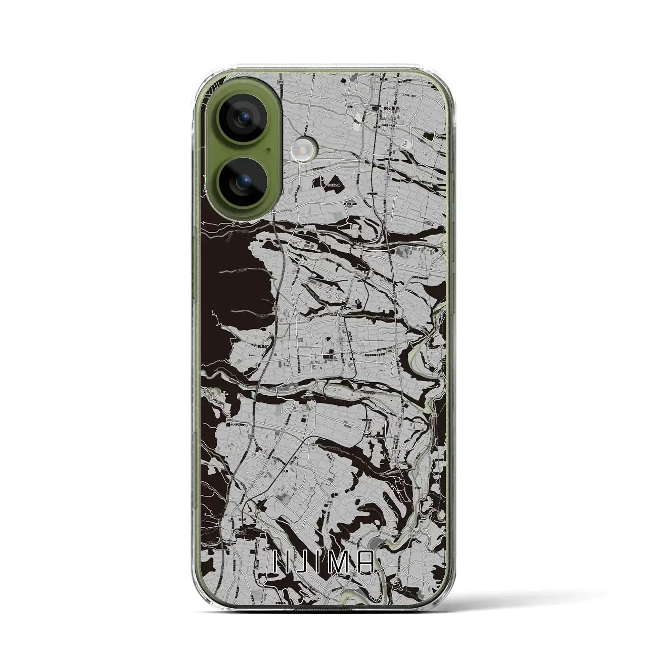 【飯島(長野県)】地図柄iPhoneケース(クリアタイプ)