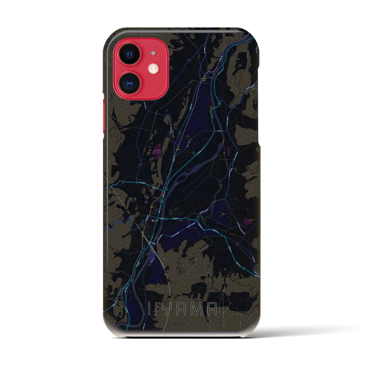 【飯山(長野県)】地図柄iPhoneケース(バックカバータイプ)