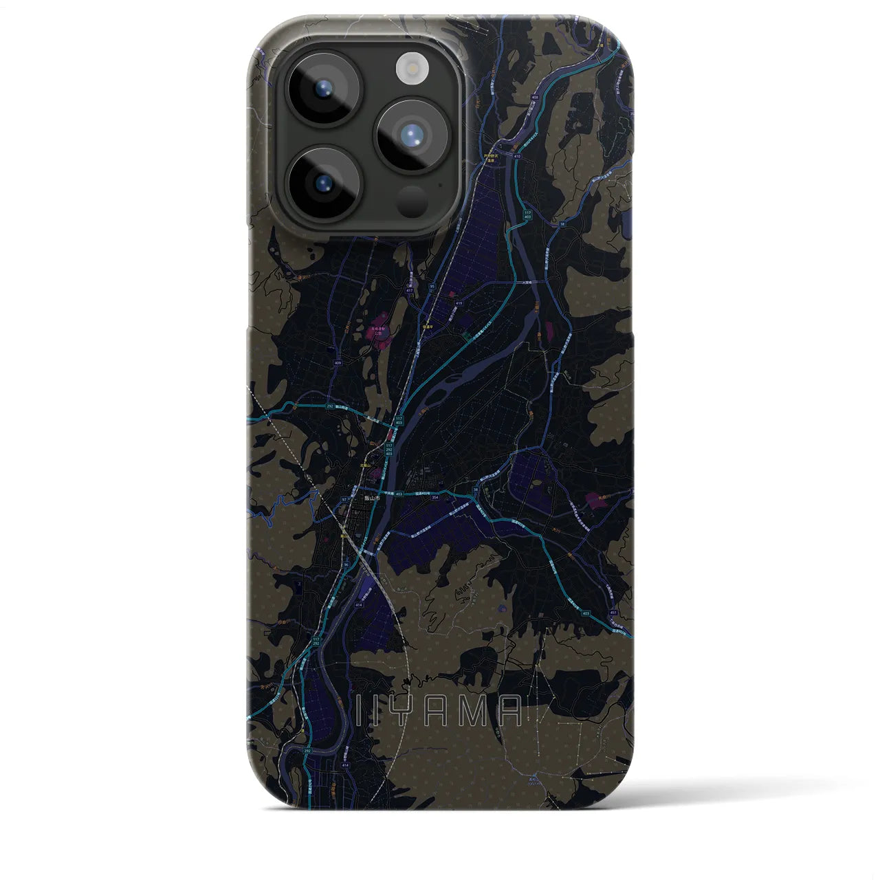 【飯山(長野県)】地図柄iPhoneケース(バックカバータイプ)