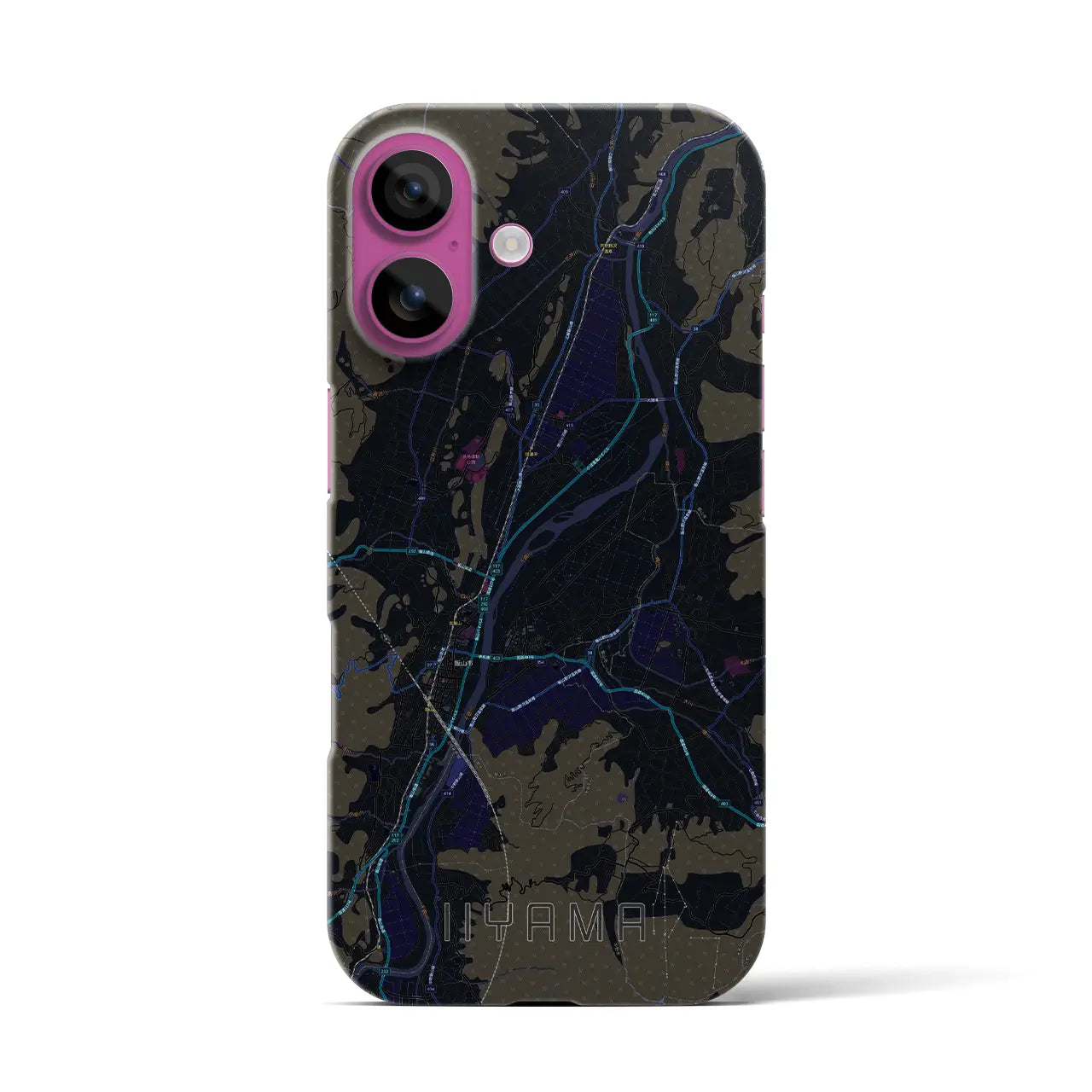 【飯山(長野県)】地図柄iPhoneケース(バックカバータイプ)