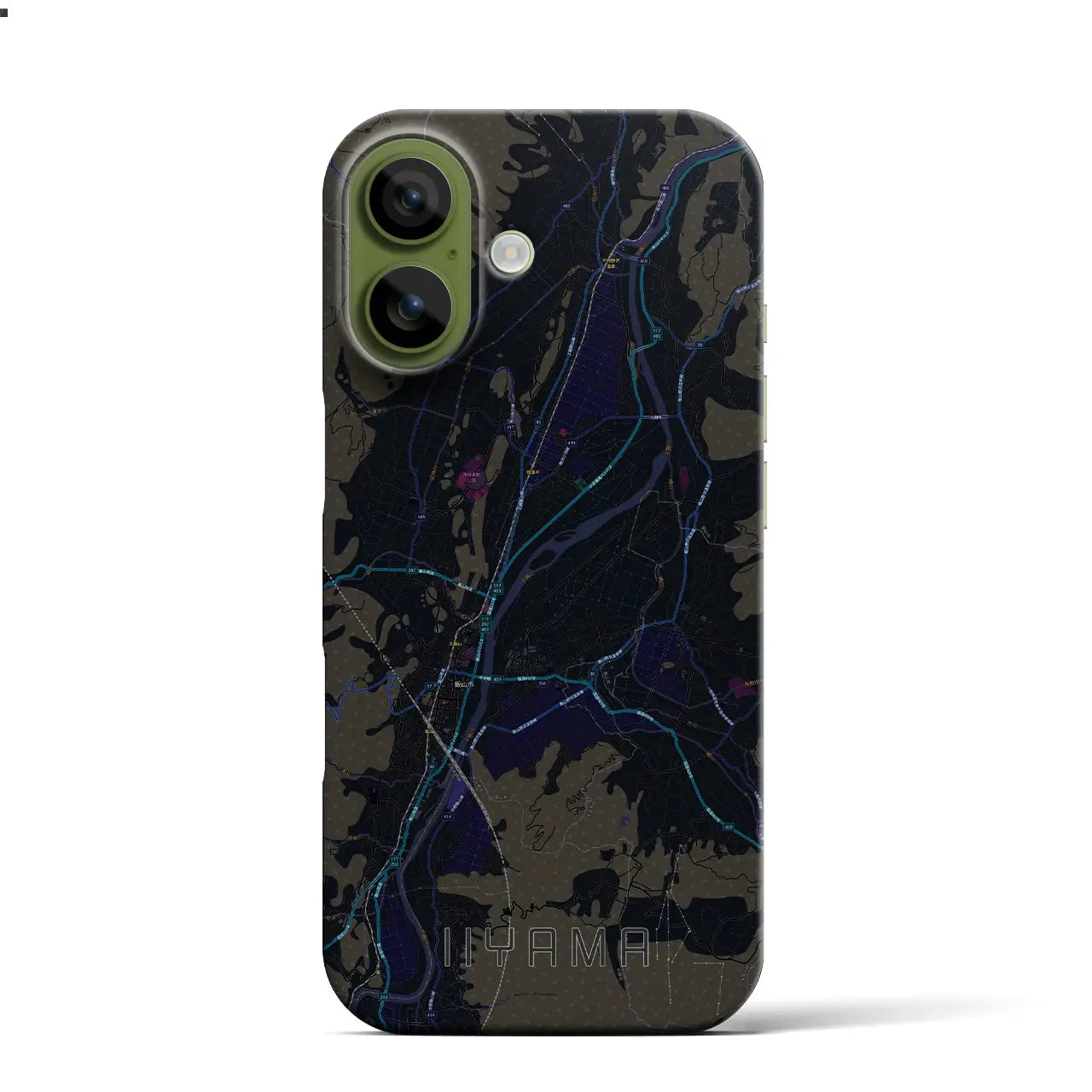 【飯山(長野県)】地図柄iPhoneケース(バックカバータイプ)