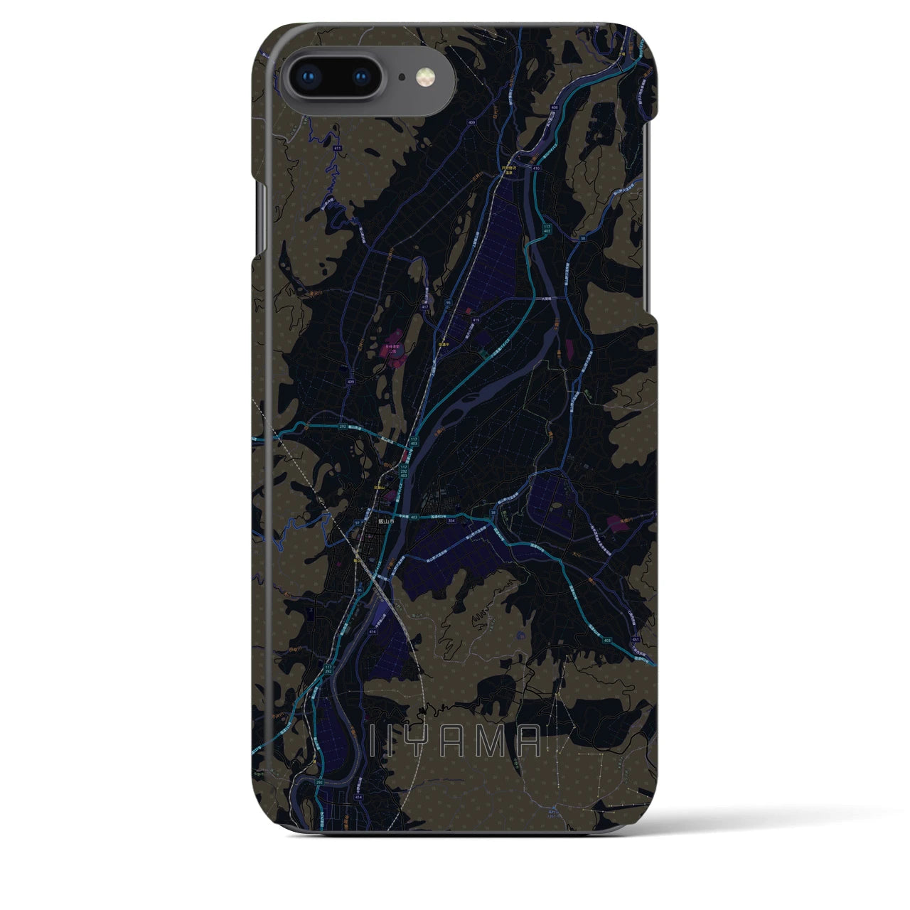 【飯山(長野県)】地図柄iPhoneケース(バックカバータイプ)