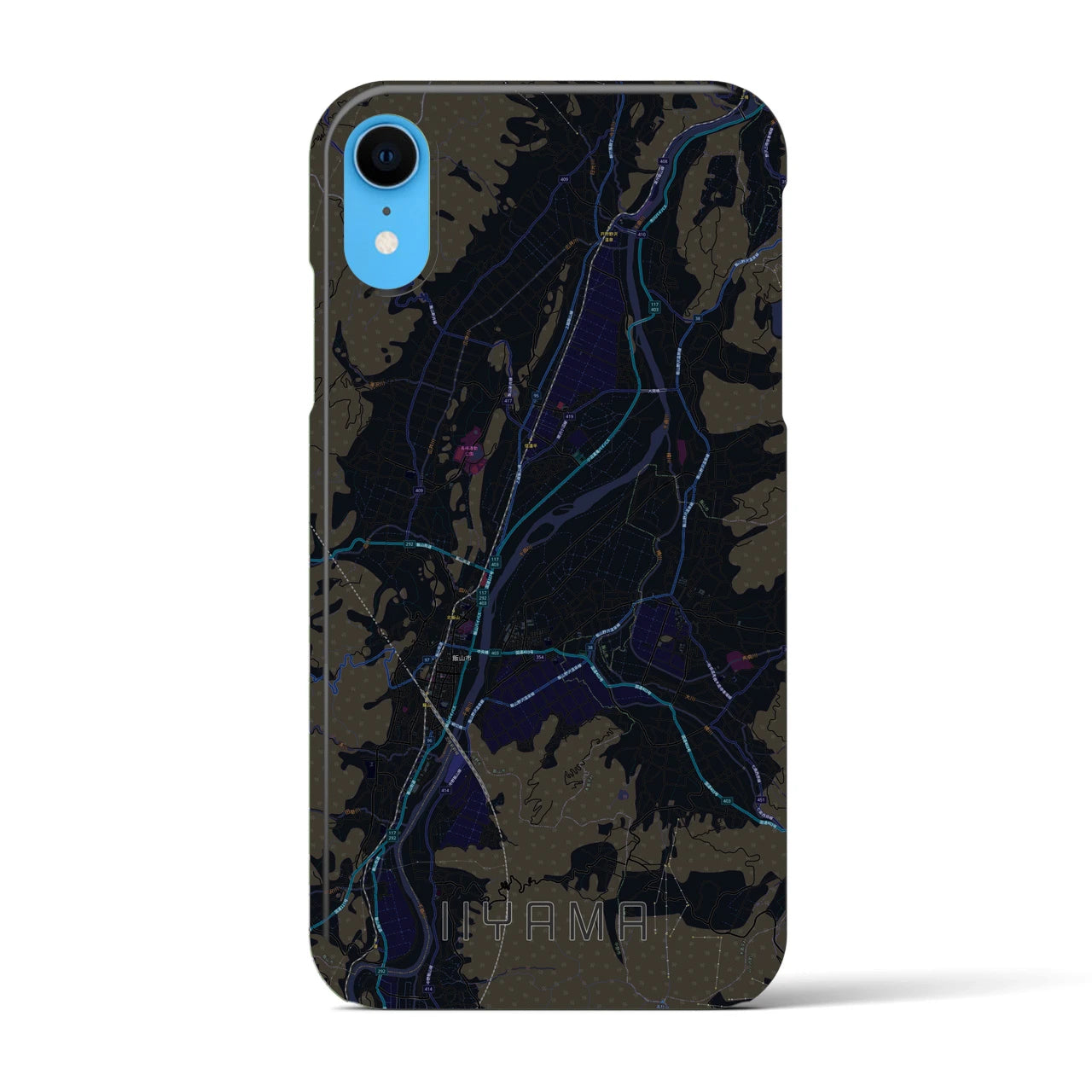 【飯山(長野県)】地図柄iPhoneケース(バックカバータイプ)