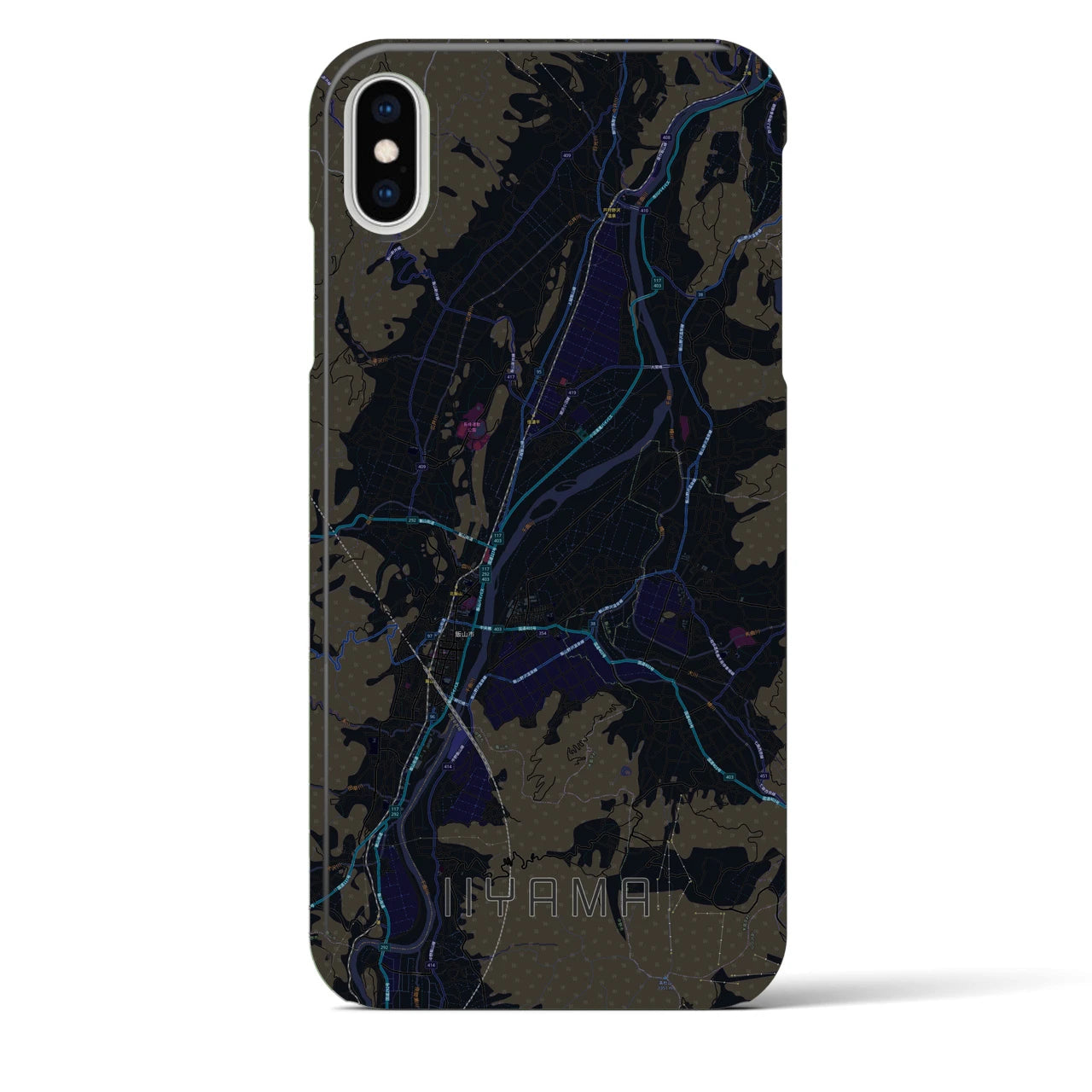 【飯山(長野県)】地図柄iPhoneケース(バックカバータイプ)