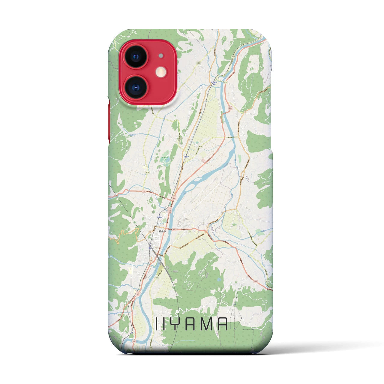 【飯山(長野県)】地図柄iPhoneケース(バックカバータイプ)