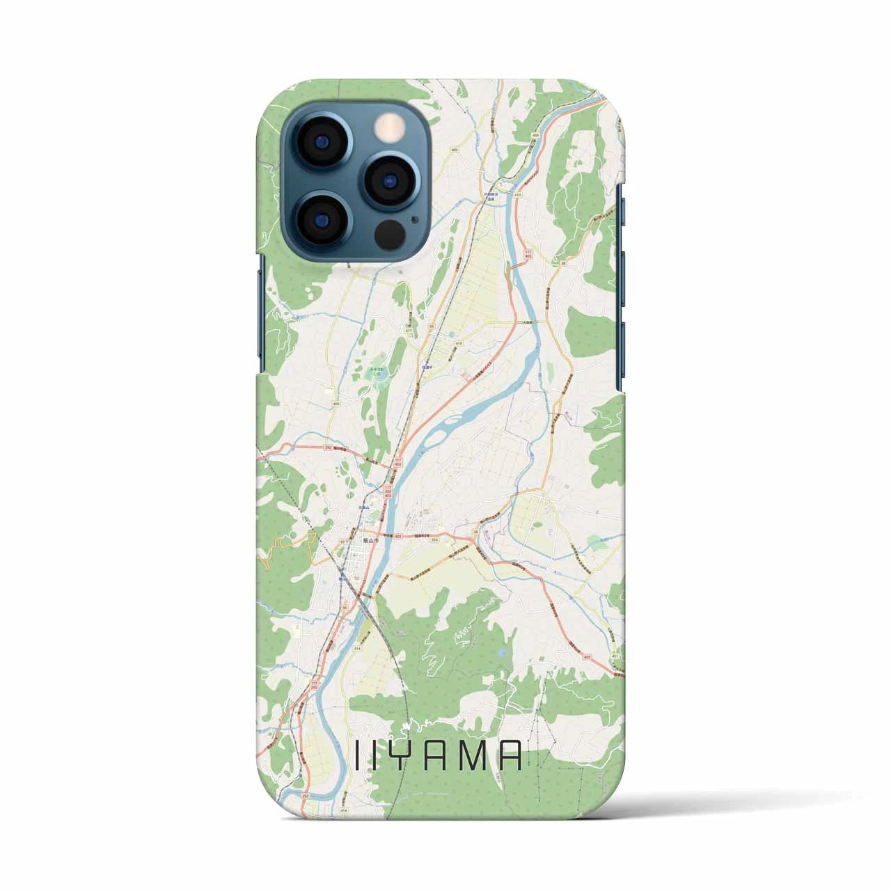 【飯山(長野県)】地図柄iPhoneケース(バックカバータイプ)