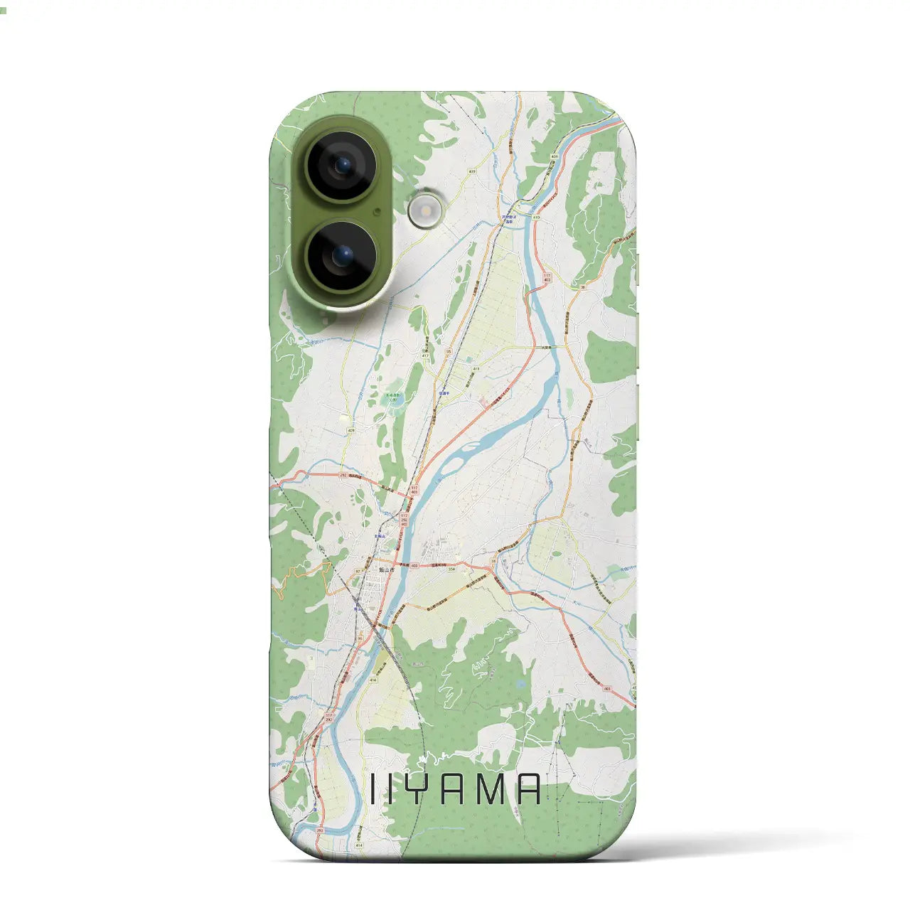 【飯山(長野県)】地図柄iPhoneケース(バックカバータイプ)