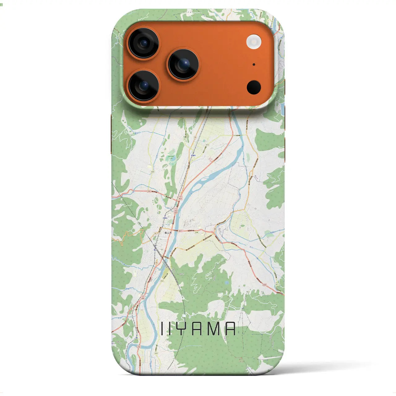 【飯山(長野県)】地図柄iPhoneケース(バックカバータイプ)