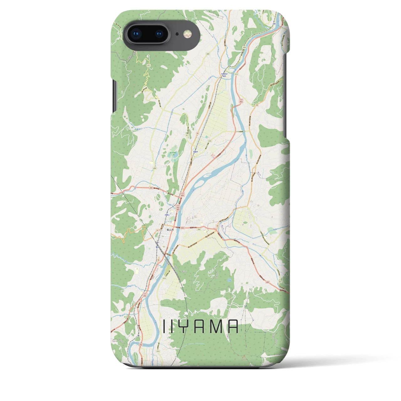 【飯山(長野県)】地図柄iPhoneケース(バックカバータイプ)